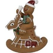 Clayre & Eef Kerstdecoratie Gingerbread man 11x5x12 cm Bruin Kunststof