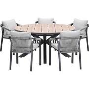 Garden Impressions Tarera tuinset 6-delig taupe - Tulli tuintafel Ø148...