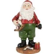 Clayre & Eef Kerstdecoratie Beeld Kerstman 8x6x13 cm Rood Kunststof
