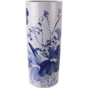 Fine Asianliving Chinese Paraplubak Keramiek Vaas Blauw Wit