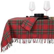 Unique Living - Tafelkleed Xmas Tartan - 150x250cm - Red