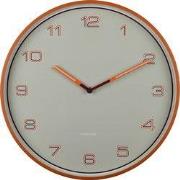 Karlsson - Wandklok Lined Numbers - Helderoranje- Ø40cm