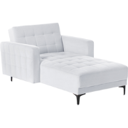 Beliani ABERDEEN - Chaise longue-Grijs-Fluweel