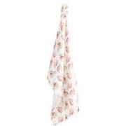 Clayre & Eef Theedoek  50x70 cm Rood Wit Katoen Appel Keukenhanddoek