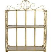 Clayre & Eef Wandrek  41x18x53 cm Goudkleurig Ijzer Rechthoek Muurrek