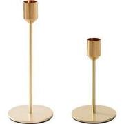 QUVIO Kaarsenstandaard - set van 2 - Metaal - Goud