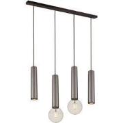 Taboros 4L hanglamp 2xGU10 (excl) 2xE27 (excl) zwart + geborsteld staa...