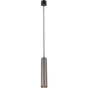 Tabore pendellamp cilinder GU10 (excl) zwart + geborsteld staal