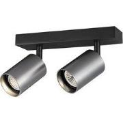 TABOO 2L GU10 (excl) zwart + geborsteld staal, spot