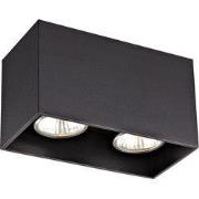 BABAR Plafondlicht zwart vierkant 2xGU10 excl (max 50W)