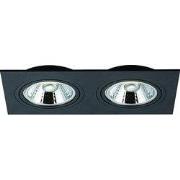 ZOOM AR111 SQ 2L zwart incl. 2x AR111 12,4W 2700K