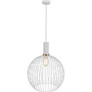 OONAH 1xE27 D450xH550 Wit / goud + 3m kabel wit stof