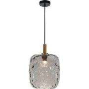 Astrid super pendellamp E27 Zwart + as grijs glas Ø275mm