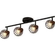 RAGA Plafond licht balk 4x zwart / brons