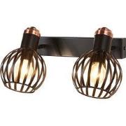 RAGA Wand licht 2x E14 zwart / brons