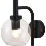 OSIRA Wandlicht E27 Zwart, helder glas Ã˜150mm