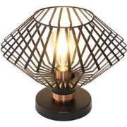 SHURU 1x E27 tafellamp zwart + koper