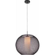 LUNKI pendel 1xE27 zwart/wit glas diam 50cm