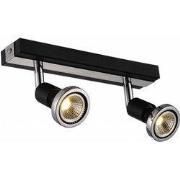 ROBUS spot 2xGU10 5W LED incl. zwart/chroom