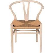 Set van 2 Eikenhouten stoelen met gebleekte afwerking en rieten zittin...