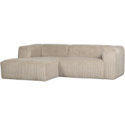 WOOOD Bean Chaise Longue Bank Links - Ribstof - Travertin - 73x254x178