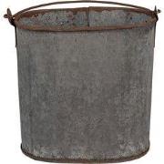 Clayre & Eef Decoratie Emmer  24x14x28 cm Grijs Ijzer Ovaal