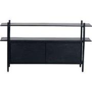 Tv-Meubel Zwart - Mangohout & Metaal - 130x38x70cm - Kast Antoni