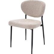 Eetkamerstoel Stof Beige - Zithoogte 49cm - 57x48x80cm - Vajèn - Set v...