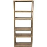Boekenkast Naturel Mangohout - 80x40x200cm - Noëlle