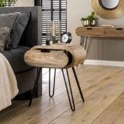 Nachtkastje Massief Mangohout - Zand - 50cm - 1 Lade