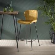 Barstoel Velvet Ronde Buis Goud - Giga Meubel - Set van 4