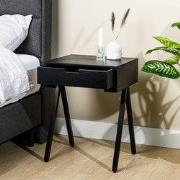 Nachtkastje Zwart  Mangohout - 40x45x60cm - 1 Lade - Kast Ollie