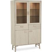 Vitrinekast met Glas - Licht Eiken - Eikenhout - 110x40x187cm