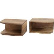 Nachtkastje Naturel Acaciahout - Set Van 2 - Corner