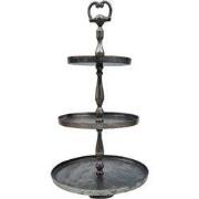 3 Laags Etagere Rond - Machu Pichu - Zlver - Grijs
