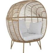 J-Line - Loungestoel Ovaal Staal Naturel - 115x110x148cm