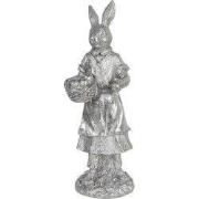 Clayre & Eef Beeld Konijn 34 cm Zilverkleurig Polyresin Woonaccessoire...