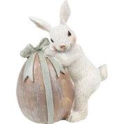 Clayre & Eef Beeld Konijn 8x5x11 cm Beige Grijs Polyresin Woonaccessoi...