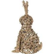 Clayre & Eef Beeld Konijn 20x15x36 cm Bruin Zeegras Woonaccessoires