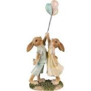 Clayre & Eef Beeld Konijn 22 cm Groen Bruin Polyresin Woonaccessoires