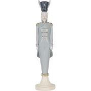 Clayre & Eef Decoratie Beeld Konijn 45 cm Wit Blauw Kunststof
