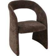 J-Line - Anise Stoel Textiel Donkerbruin - 65x66x86cm
