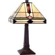 LumiLamp Tiffany Tafellamp  30x30x37 cm  Bruin Groen Glas Tiffany Bure...