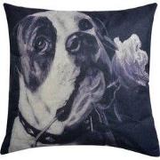Clayre & Eef Sierkussen  43x43 cm Zwart Wit Synthetisch Vierkant Hond ...