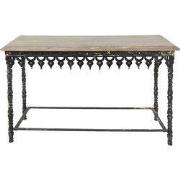 Clayre & Eef Sidetable  121x45x81 cm Zwart Bruin Ijzer Hout Rechthoek ...