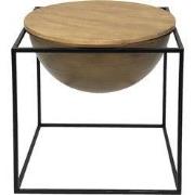 Clayre & Eef Bijzettafel  53x53x55 cm Bruin Zwart Ijzer Hout
