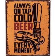 Clayre & Eef Tekstbord  20x25 cm Oranje Ijzer Biertap Always on tap Co...
