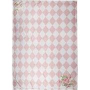 Clayre & Eef Plaid  130x170 cm Roze Wit Polyester Deken