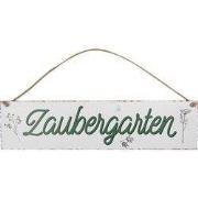 Clayre & Eef Tekstbord 40x10 cm Wit Metaal