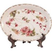 Clayre & Eef Onderbord  25x18x3 cm Beige Keramiek Bloemen